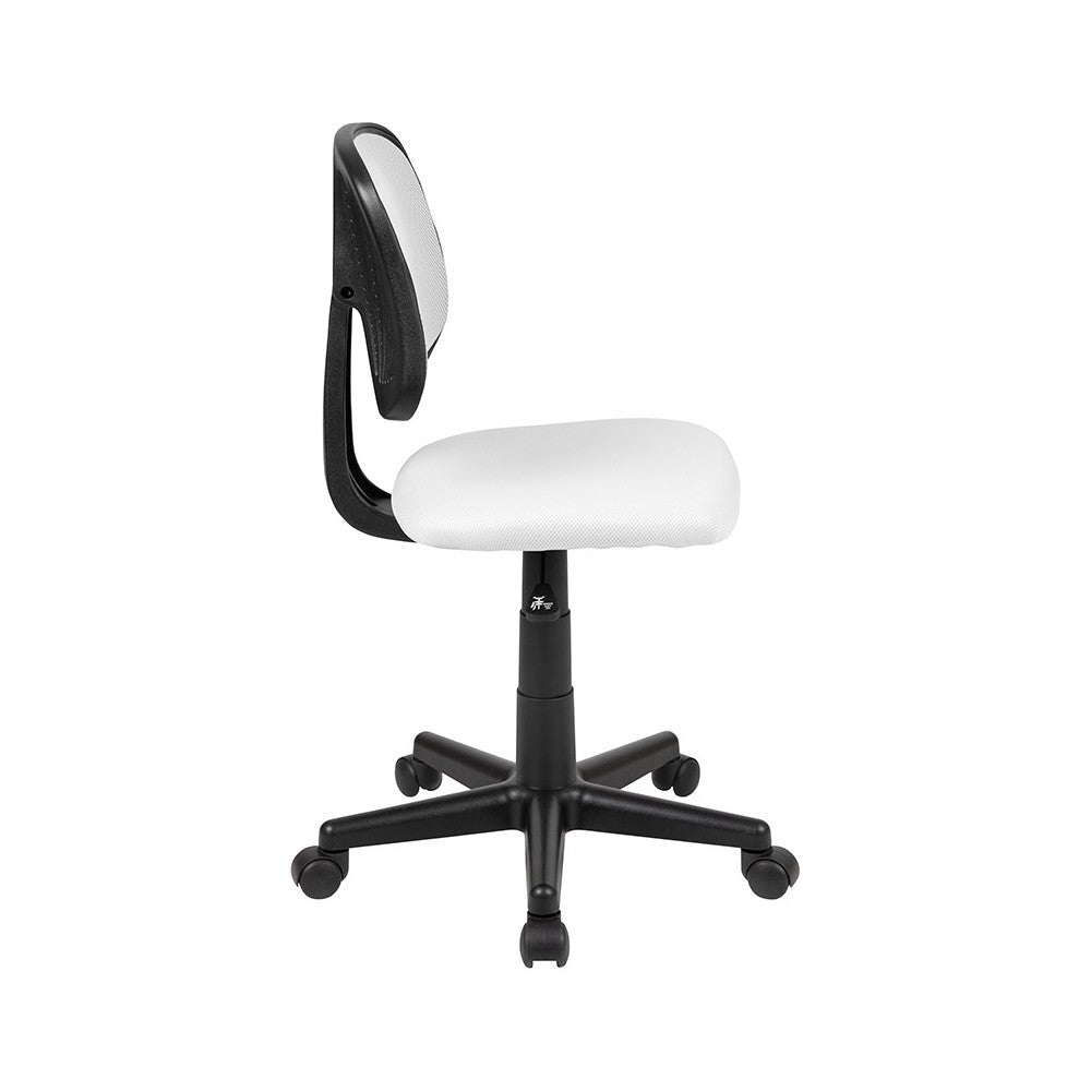 Flash Fundamentals Mid-Back White Mesh Swivel Task Office Chair with Pivot Back, BIFMA Certified