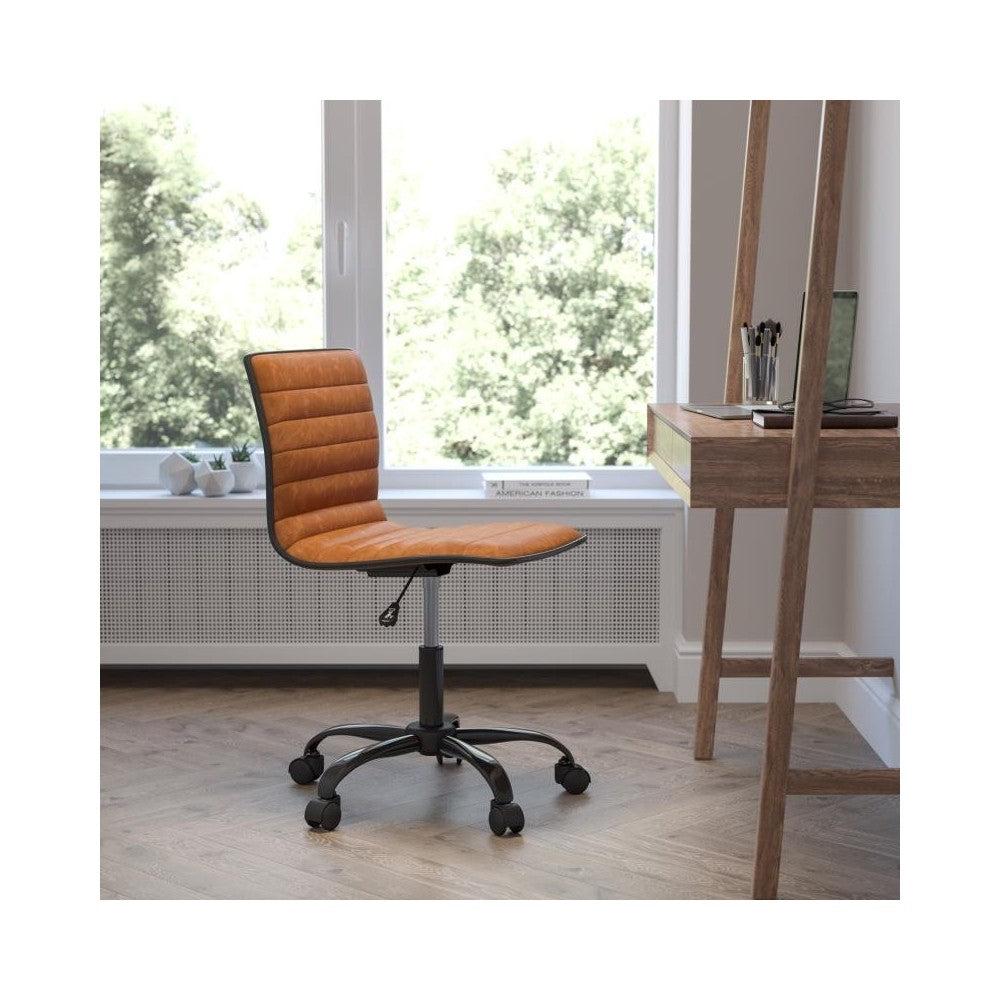 Flash Furniture Alan Brown Low Back Task Chair DS-512B-BR-BK-GG