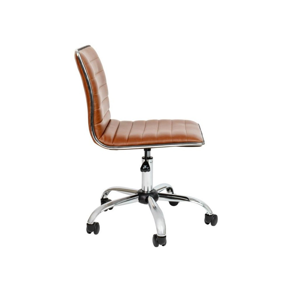 Flash Furniture Alan Brown Ribbed Task Office Chair DS-512B-BR-GG
