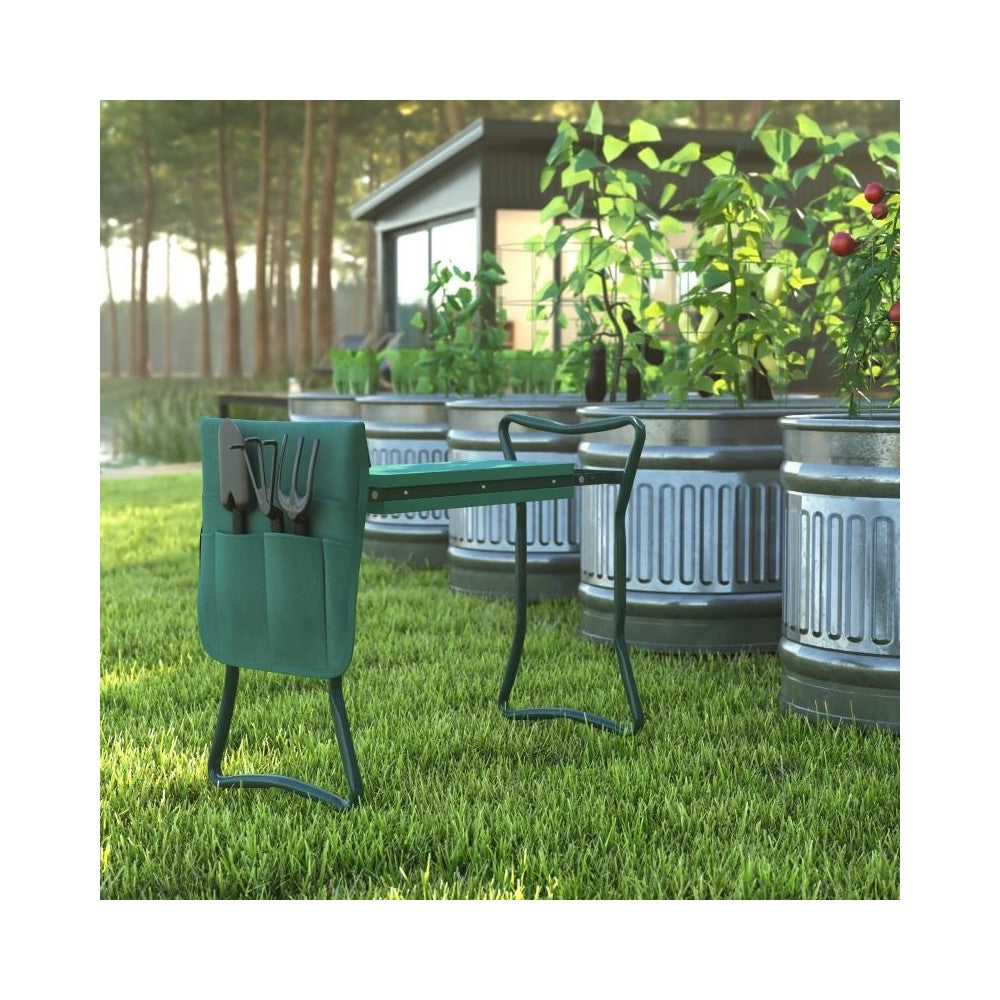 Flash Furniture Assisi Green Metal Garden Kneeler TLH-105-GR-GG