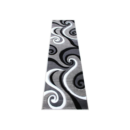 Flash Furniture Athos Collection 2x7 Gray Abstract Rug KP-RG952-27-GY-GG