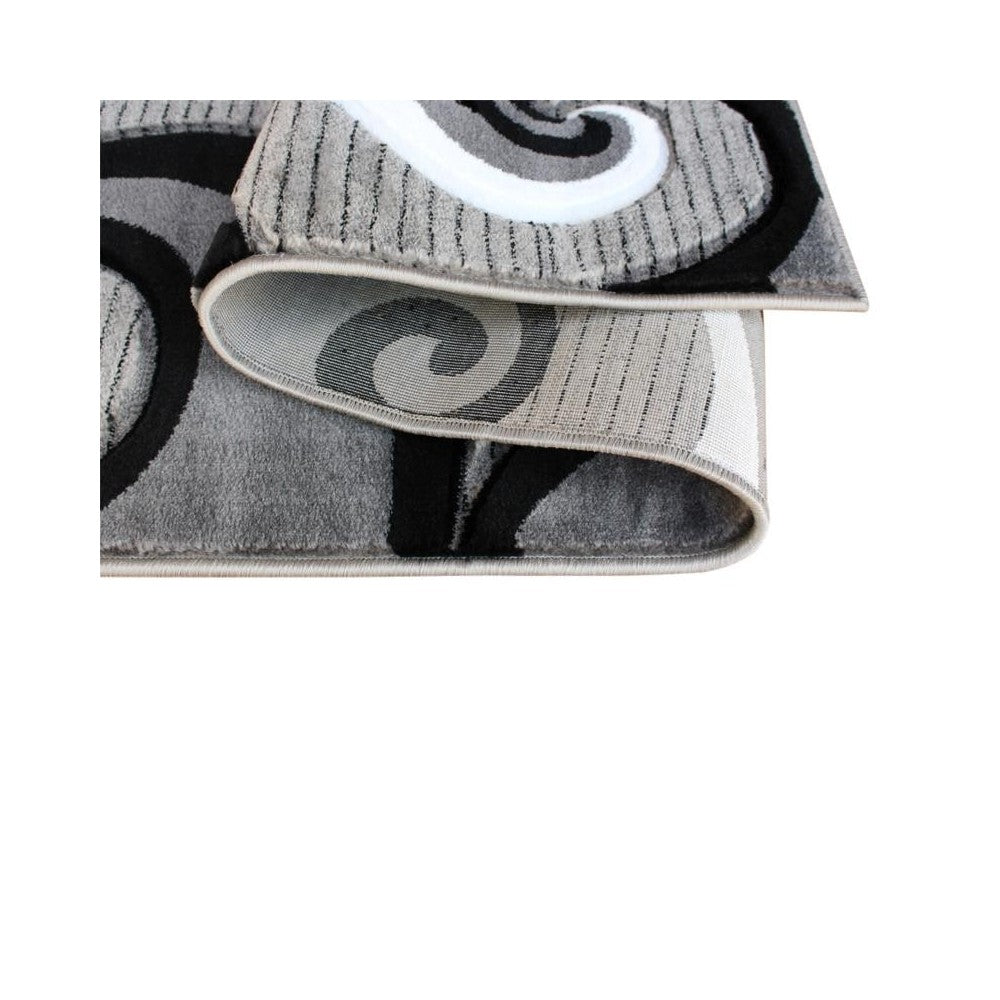 Flash Furniture Athos Collection 2x7 Gray Abstract Rug KP-RG952-27-GY-GG