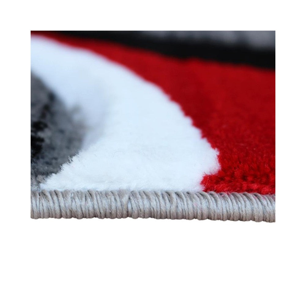 Flash Furniture Athos Collection 2x7 Red Abstract Rug KP-RG952-27-RD-GG
