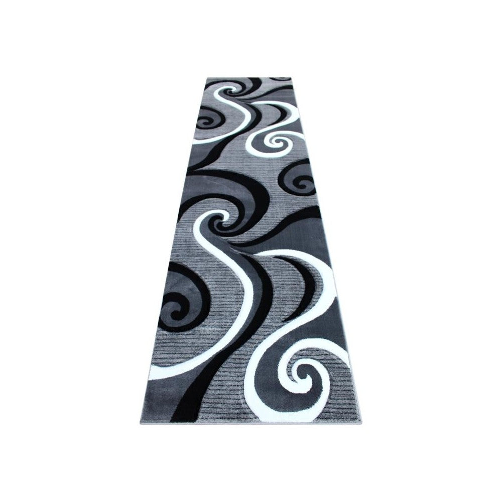Flash Furniture Athos Collection 3x10 Gray Abstract Rug KP-RG952-310-GY-GG