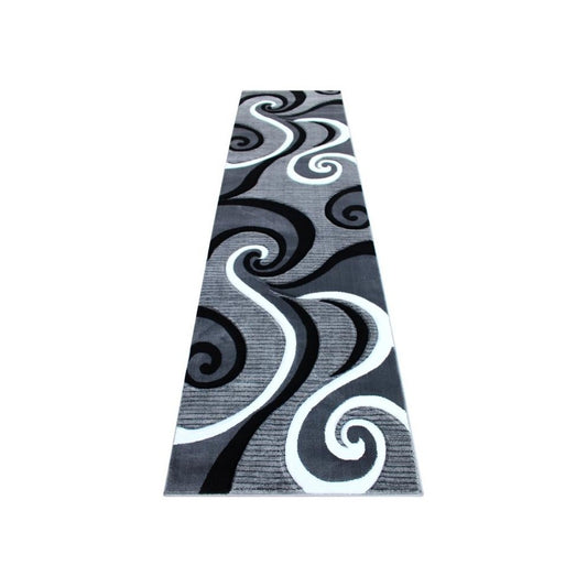 Flash Furniture Athos Collection 3x10 Gray Abstract Rug KP-RG952-310-GY-GG