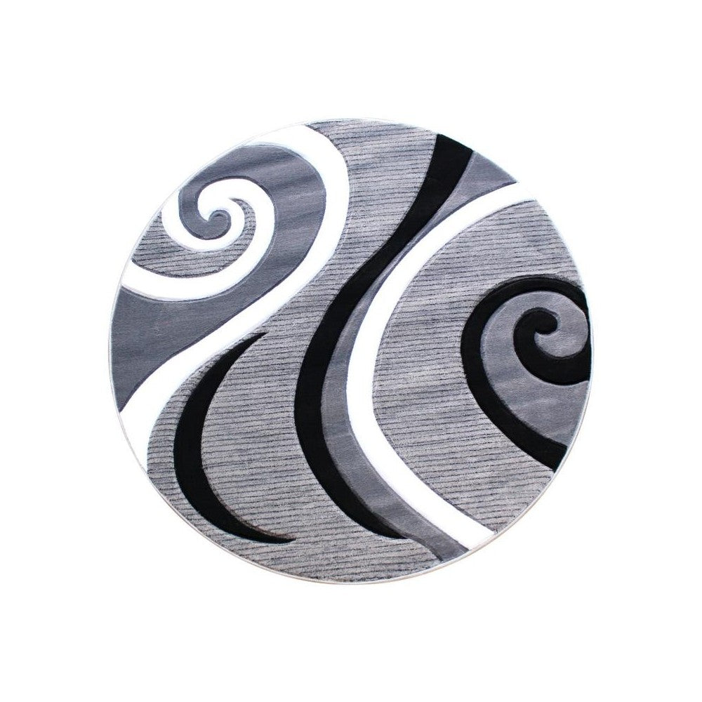 Flash Furniture Athos Collection 5x5 Gray Abstract Rug KP-RG952-55-GY-GG