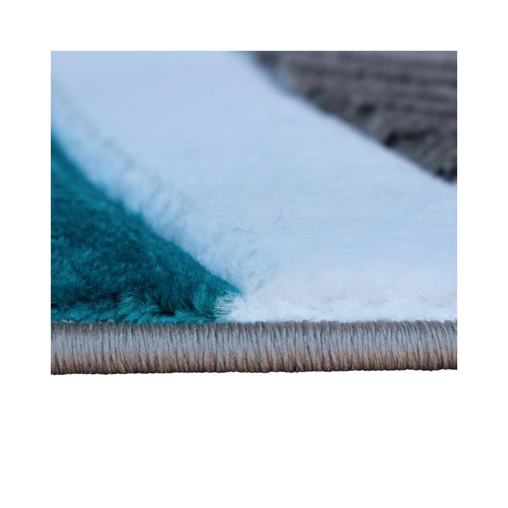 Flash Furniture Athos Collection 5x5 Turquoise Abstract Rug KP-RG952-55-TQ-GG