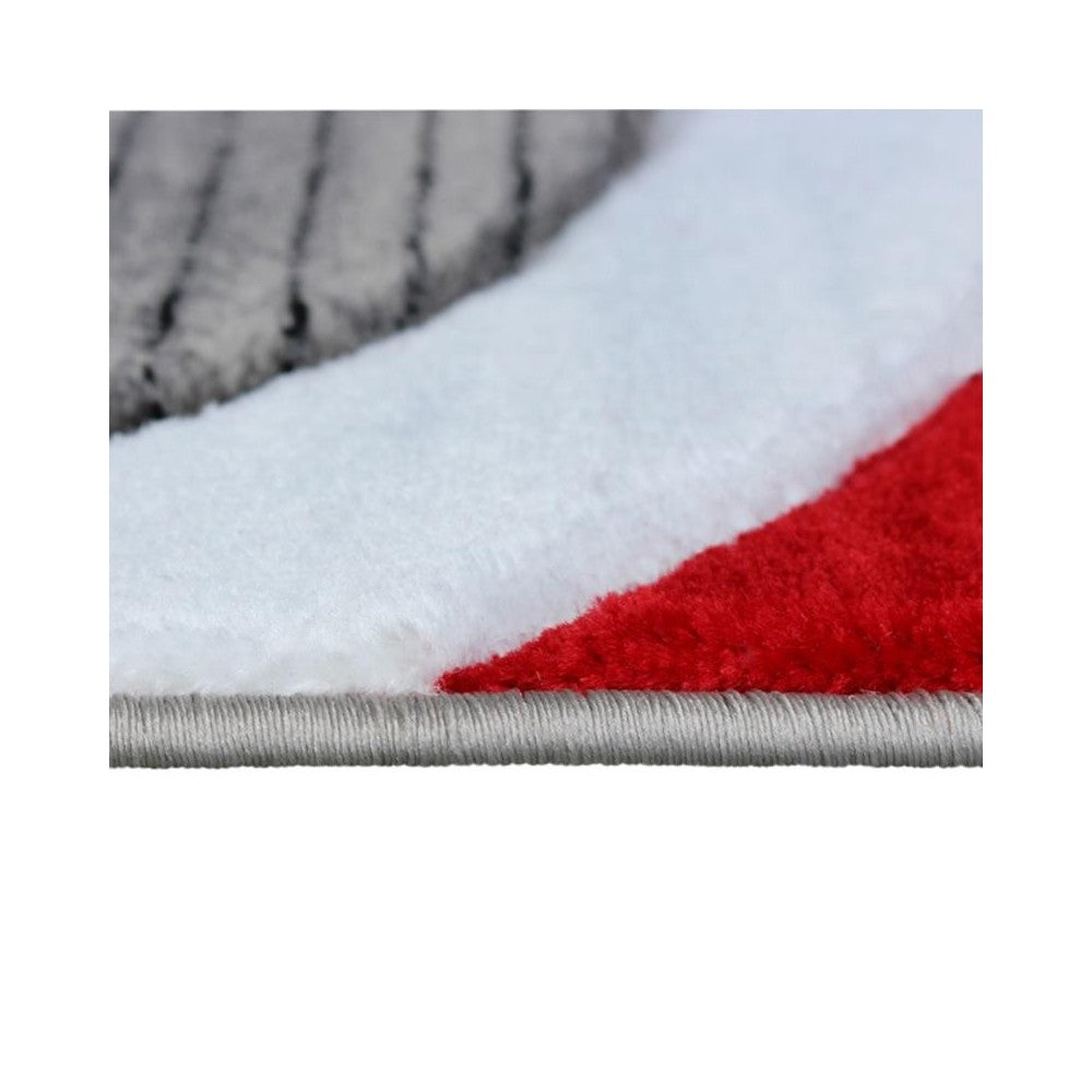 Flash Furniture Athos Collection 8x10 Red Abstract Rug KP-RG952-810-RD-GG