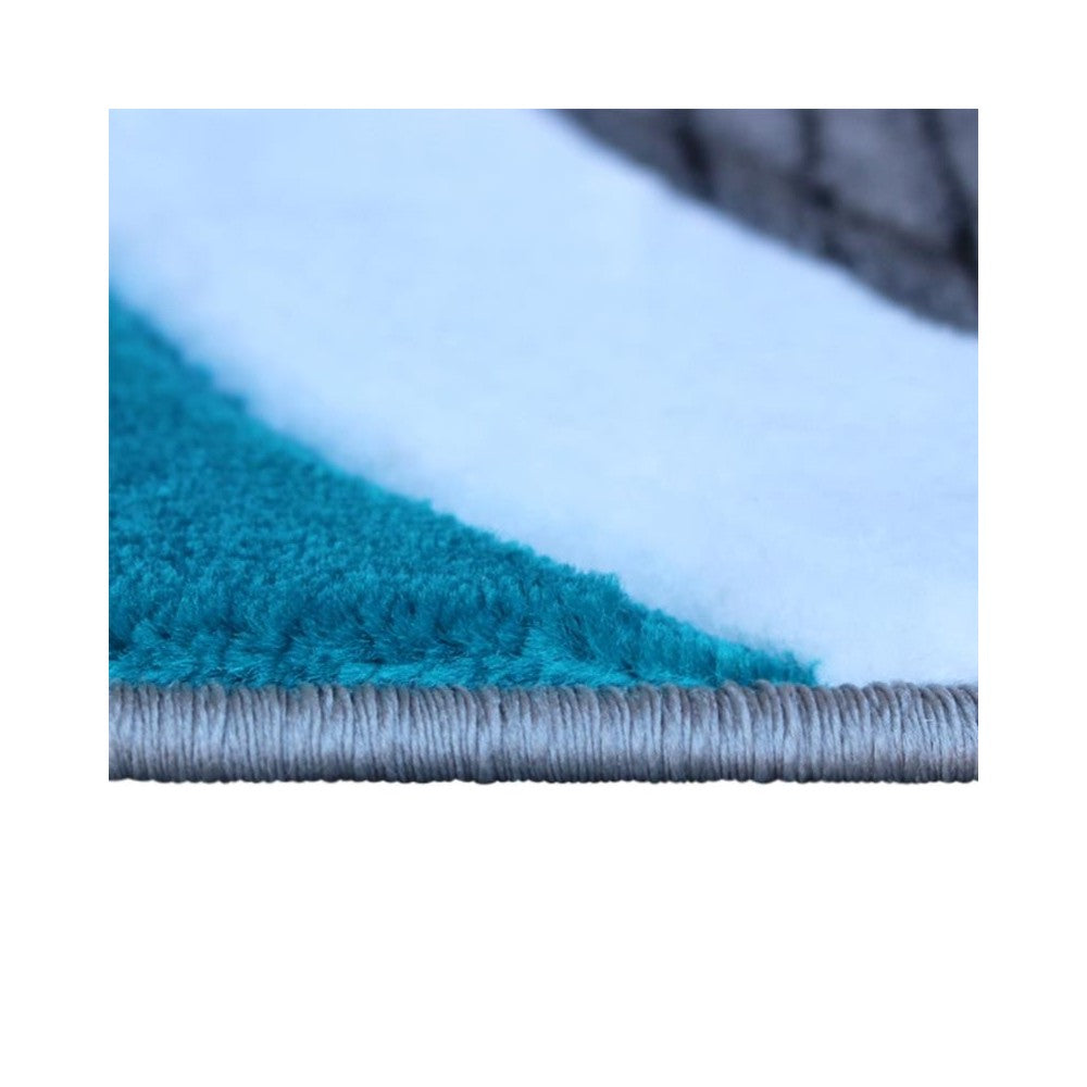 Flash Furniture Athos Collection 8x10 Turquoise Abstract Rug KP-RG952-810-TQ-GG