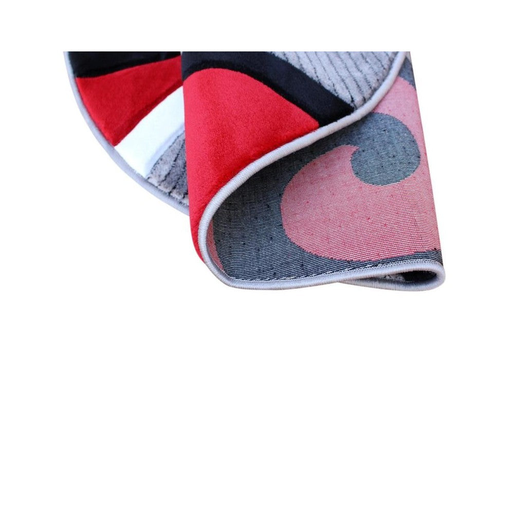 Flash Furniture Athos Collection 8x8 Red Abstract Rug KP-RG952-88-RD-GG