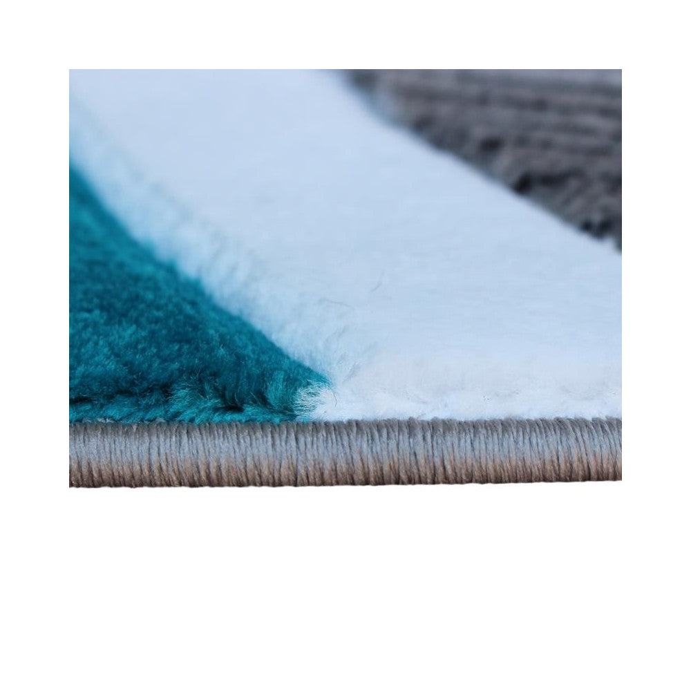 Flash Furniture Athos Collection 8x8 Turquoise Abstract Rug KP-RG952-88-TQ-GG