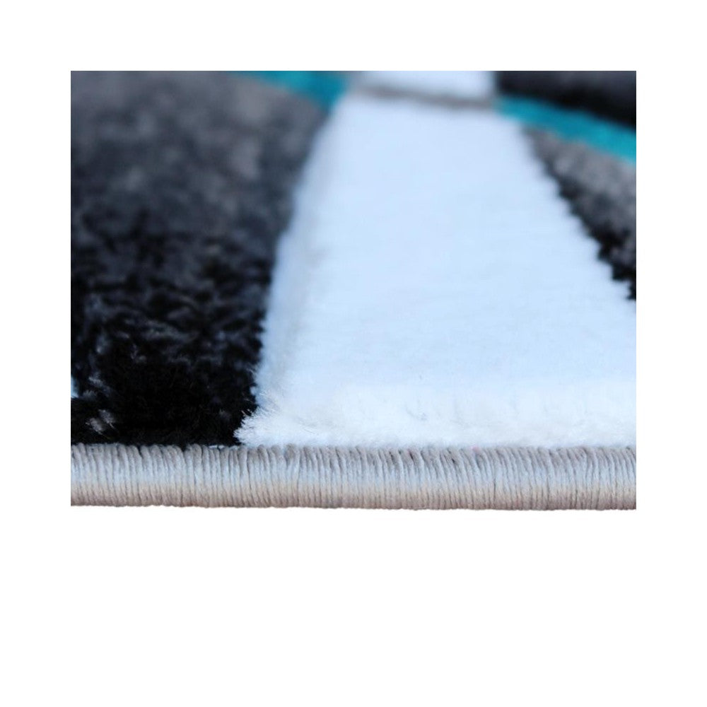 Flash Furniture Atlan Collection 2x7 Turquoise Abstract Rug KP-RG951-27-TQ-GG