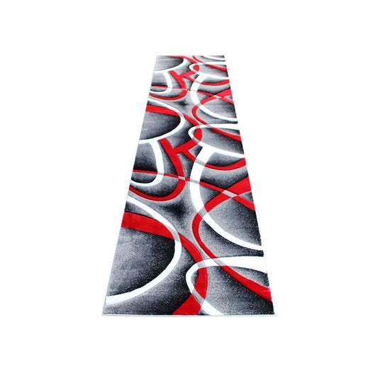 Flash Furniture Atlan Collection 3x10 Red Abstract Rug KP-RG951-310-RD-GG