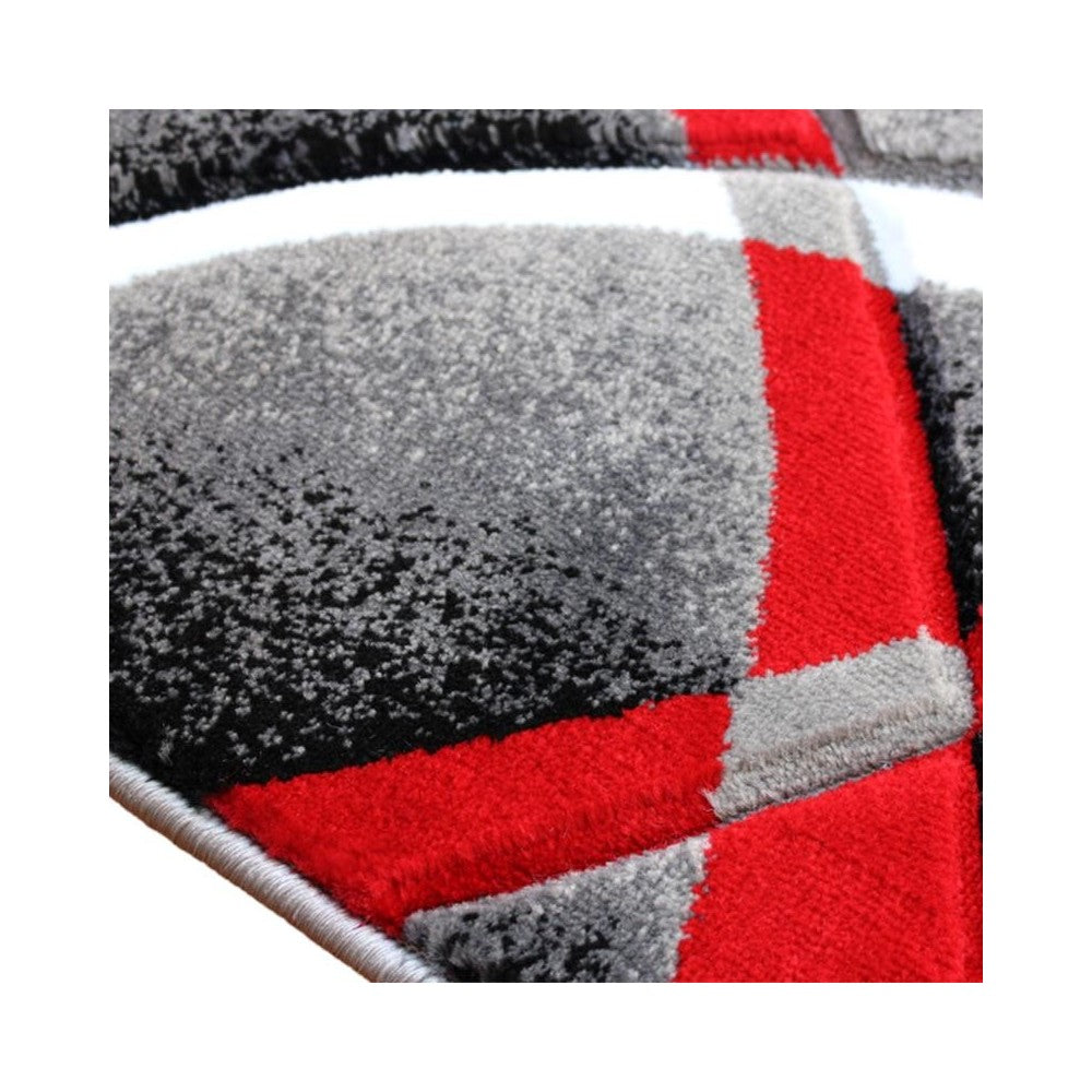 Flash Furniture Atlan Collection 3x10 Red Abstract Rug KP-RG951-310-RD-GG