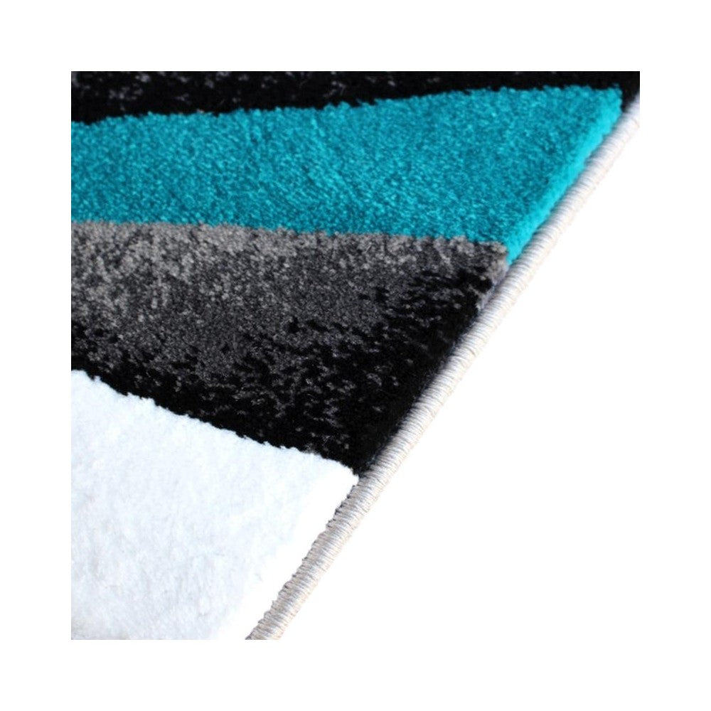 Flash Furniture Atlan Collection 3x10 Turquoise Abstract Rug KP-RG951-310-TQ-GG