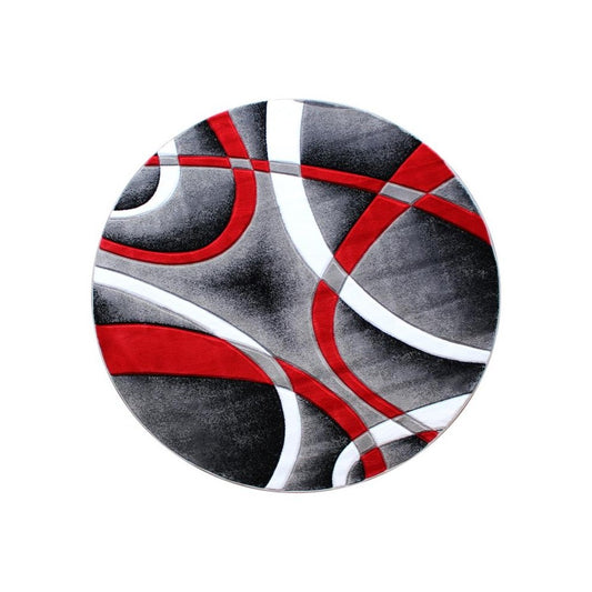 Flash Furniture Atlan Collection 8x8 Red Abstract Rug KP-RG951-88-RD-GG