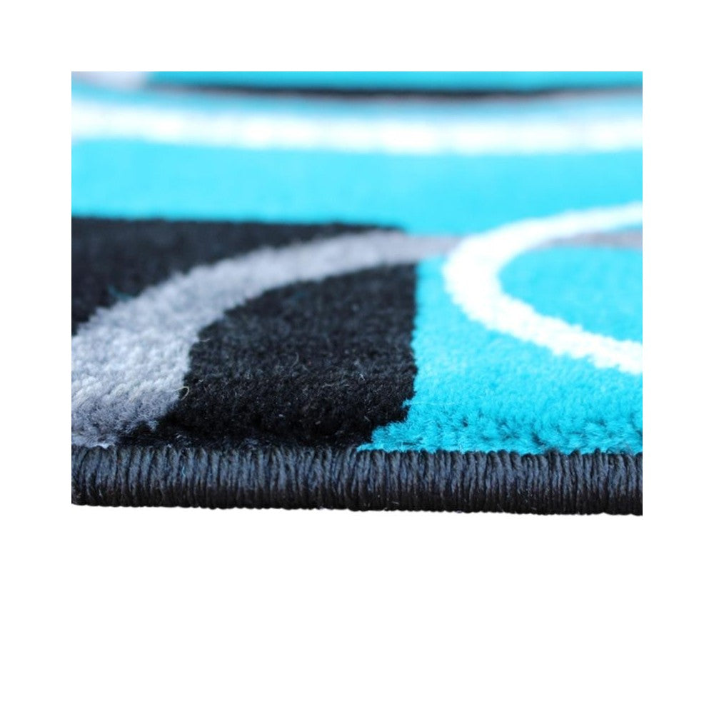 Flash Furniture Audra Collection 2x3 Turquoise Geometric Rug KP-RG953-23-TQ-GG