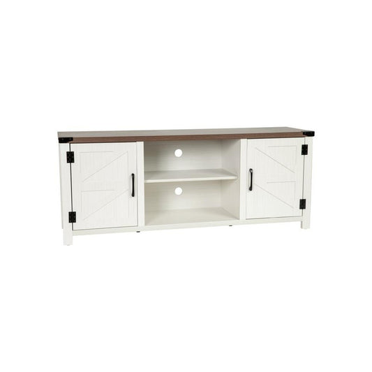 Flash Furniture Ayrith White 59" Barn Door TV Stand GC-MBLK67-WH-GG