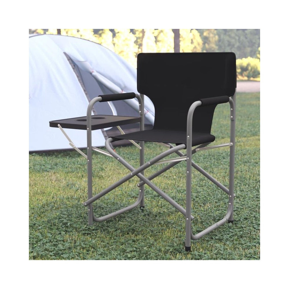 Flash Furniture Benjamin Black Folding Directors Chair JJ-CC305-BK-GG