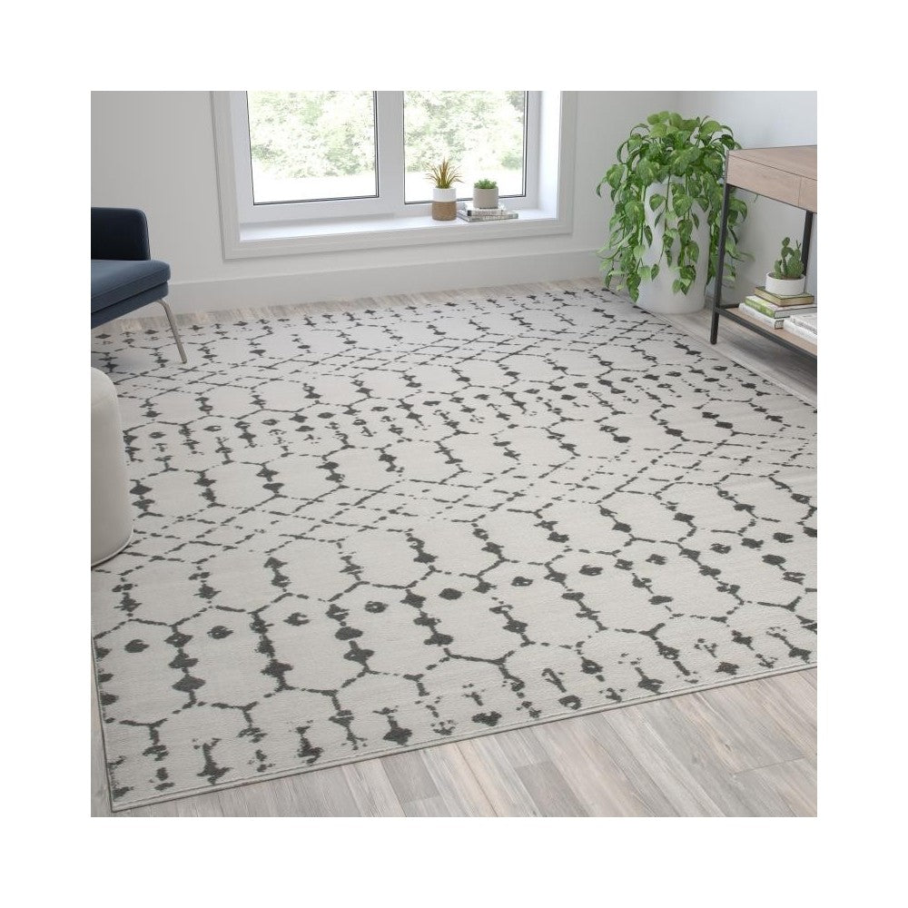 Flash Furniture Beth 8x10 Ivory & Gray Area Rug RC-CR19-1330-810-IV-GR-GG
