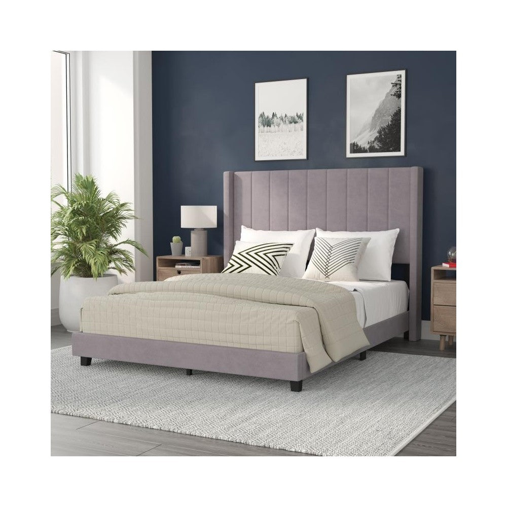 Flash Furniture Bianca Gray Queen Platform Bed YK-1079-GY-Q-GG