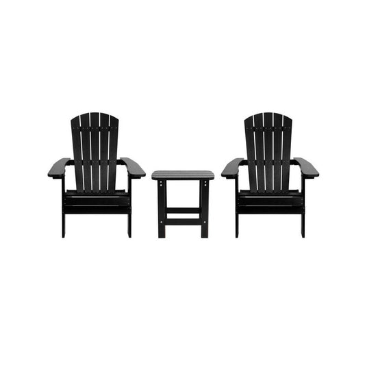 Flash Furniture Black Table and 2 Chair Set JJ-C14505-2-T14001-BLK-GG