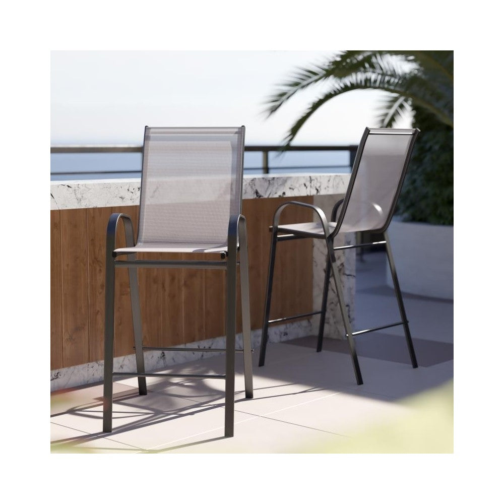 Flash Furniture Brazos 2 PackGray Patio Stools 2-JJ-092H-GR-GG