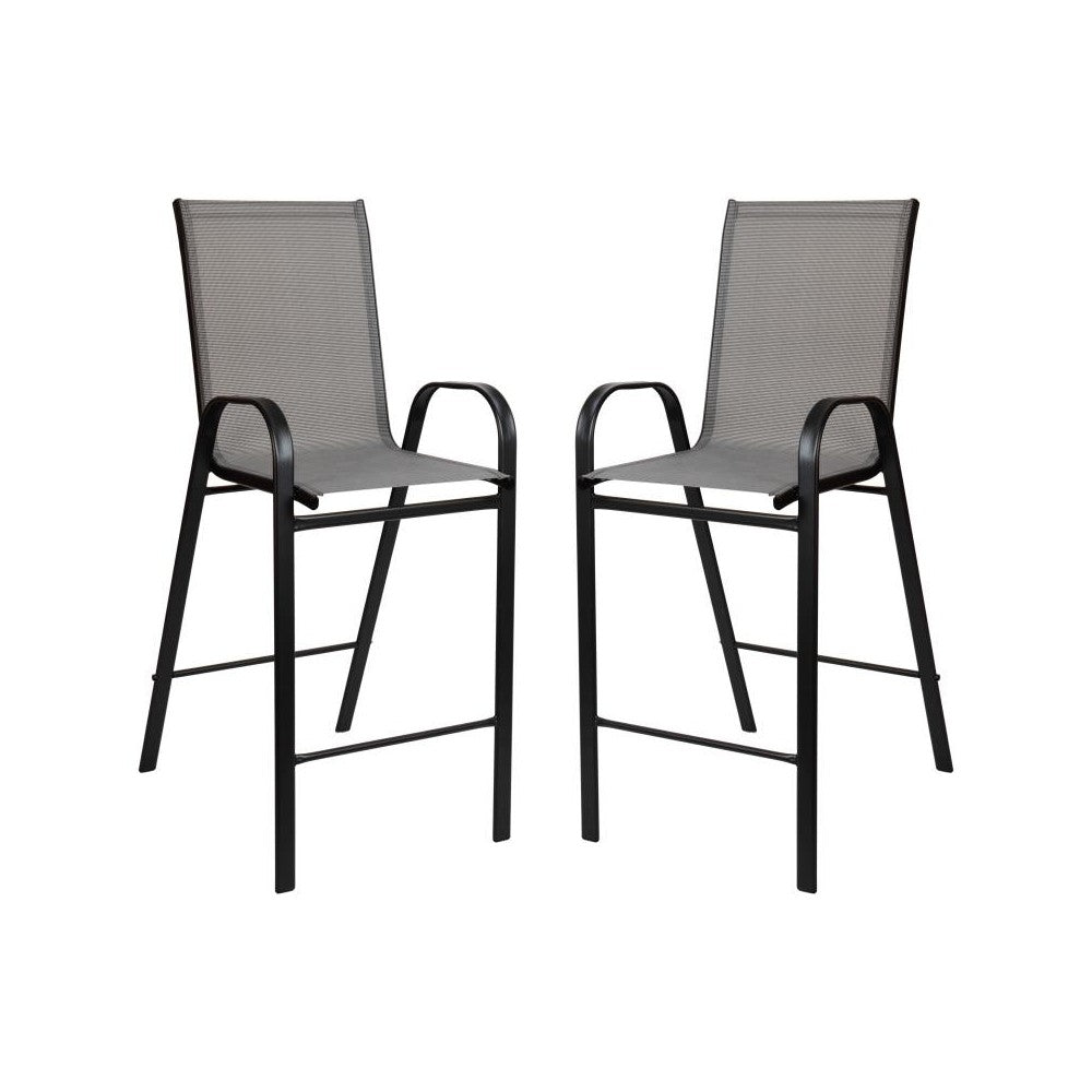 Flash Furniture Brazos 2 PackGray Patio Stools 2-JJ-092H-GR-GG