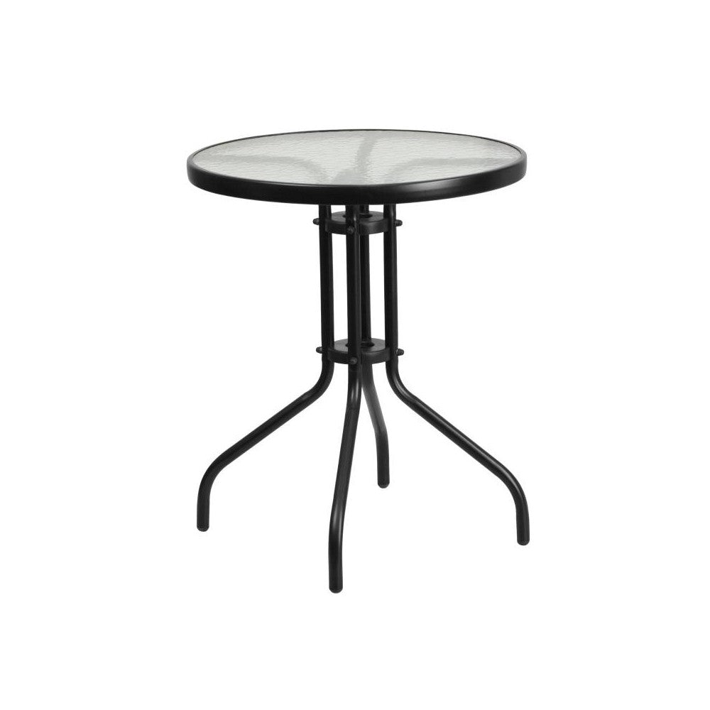 Flash Furniture Brazos 23.75" Round Black Patio Set TLH-0701303C-GG