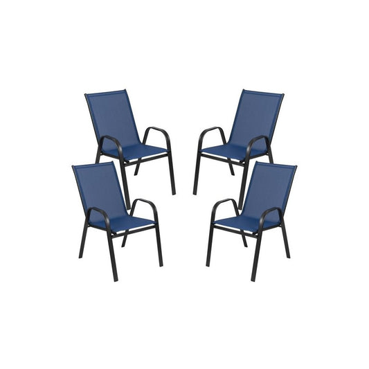 Flash Furniture Brazos 4PK Navy Patio Stack Chair 4-JJ-303C-NV-GG