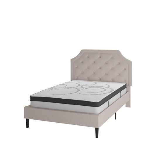 Flash Furniture Brighton Full Platform Bed Set-Beige SL-BM10-2-GG