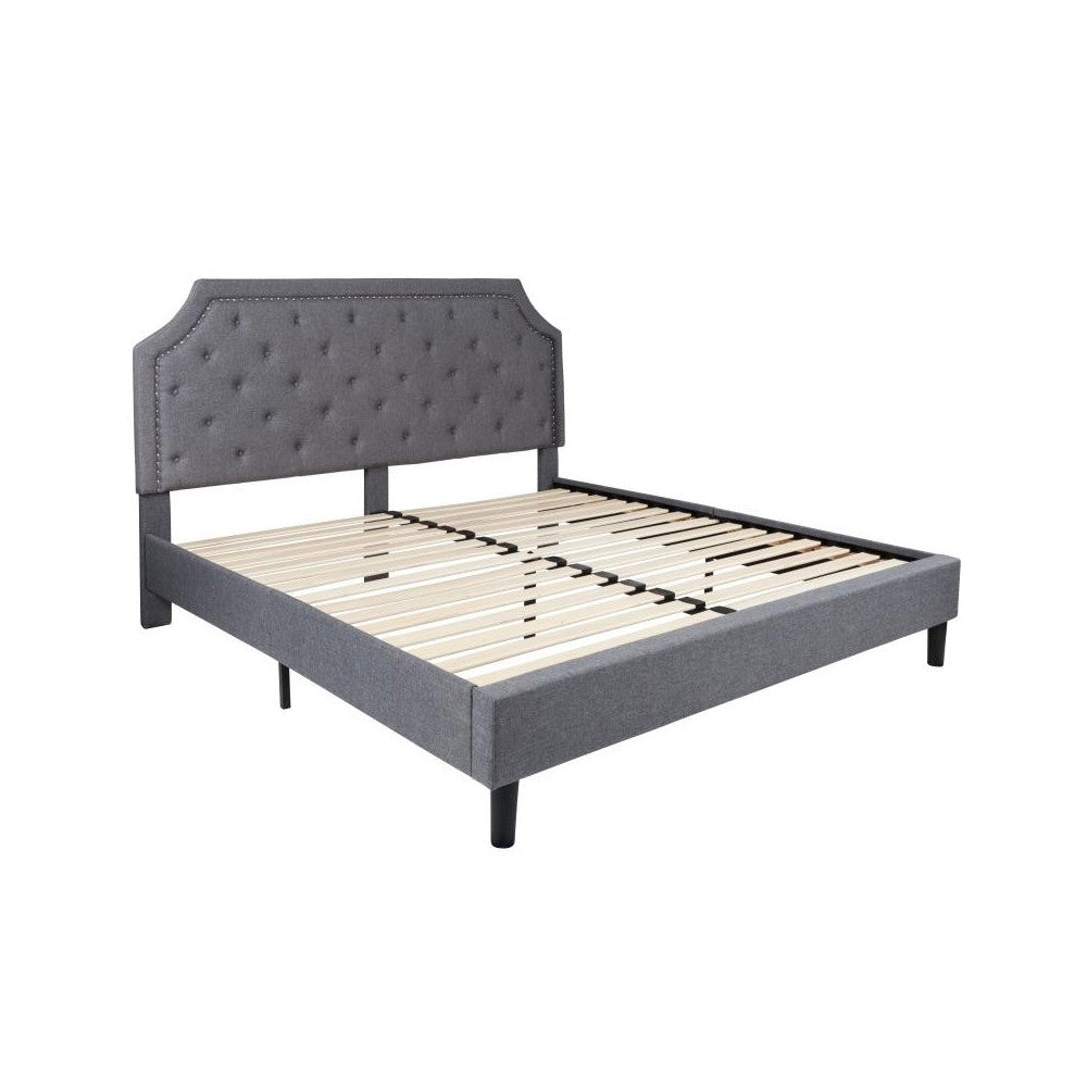 Flash Furniture Brighton King Platform Bed Set-Gray SL-BM10-12-GG