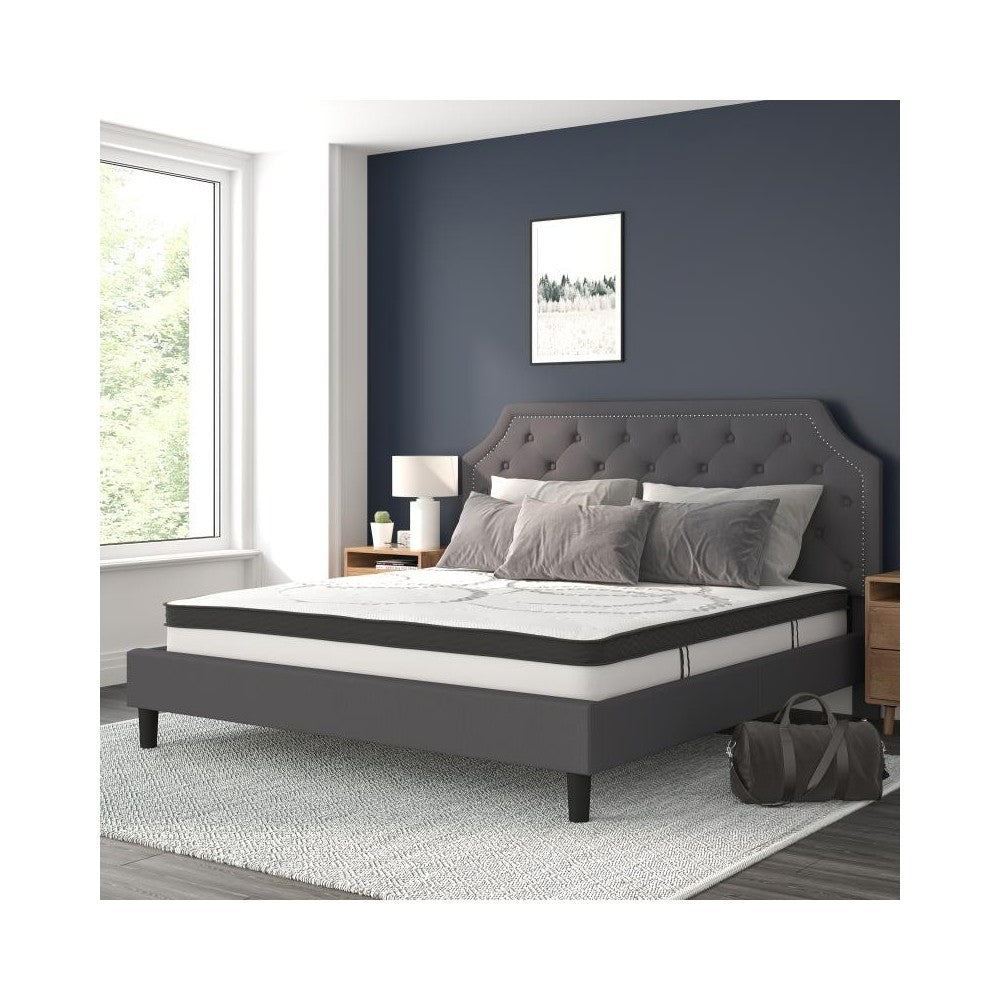 Flash Furniture Brighton King Platform Bed Set-Gray SL-BM10-16-GG