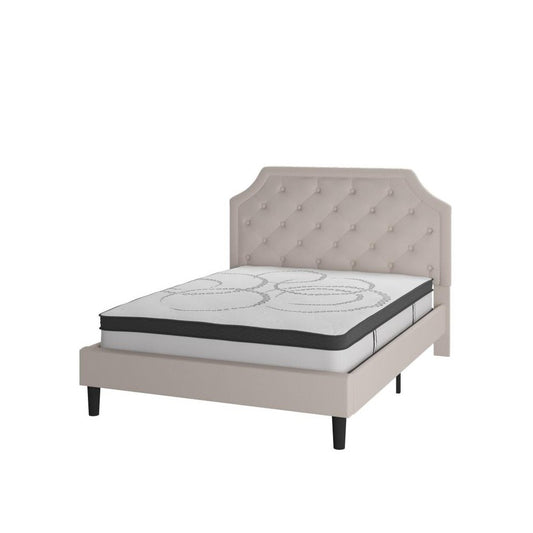 Flash Furniture Brighton Queen Platform Bed Set-Beige SL-BM10-3-GG