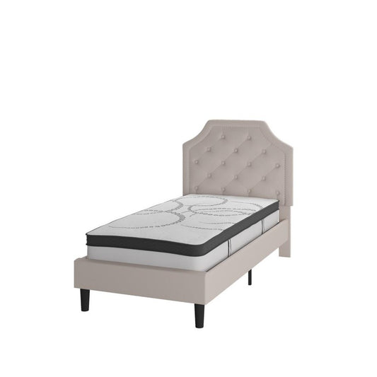 Flash Furniture Brighton Twin Platform Bed Set-Beige SL-BM10-1-GG
