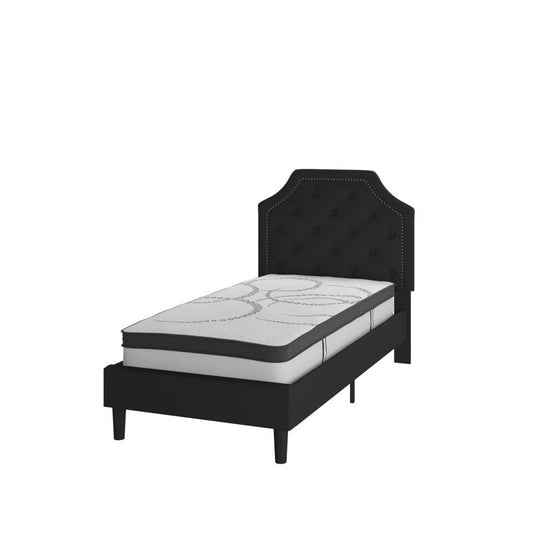 Flash Furniture Brighton Twin Platform Bed Set-Black SL-BM10-5-GG