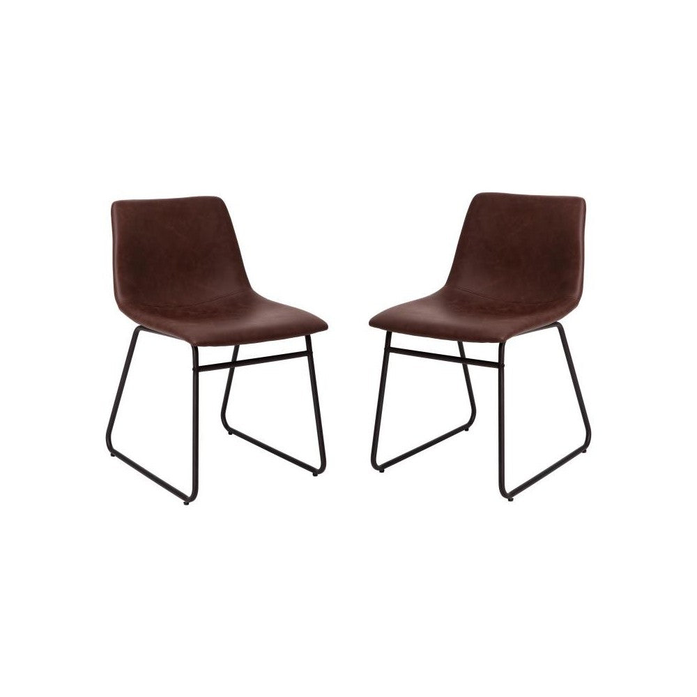 Flash Furniture Butler 2Pk 18" Dk Brown Dining Chair ET-ER18345-18-DB-BK-GG