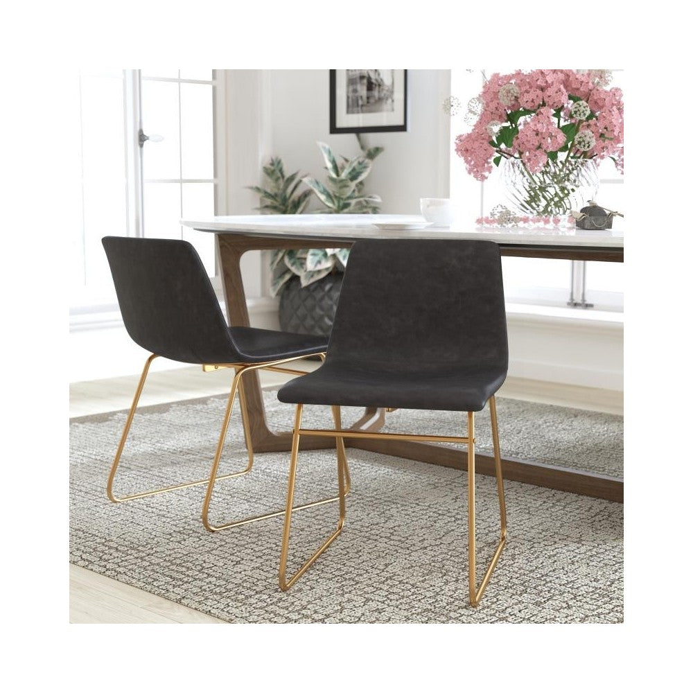 Flash Furniture Butler 2Pk 18" Dk Gray Dining Chair ET-ER18345-18-GY-GG