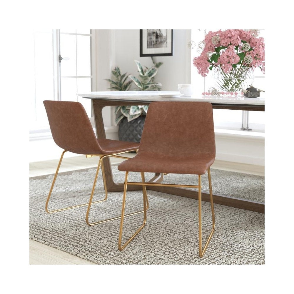 Flash Furniture Butler 2Pk 18" Lt Brown Dining Chair ET-ER18345-18-LB-GG