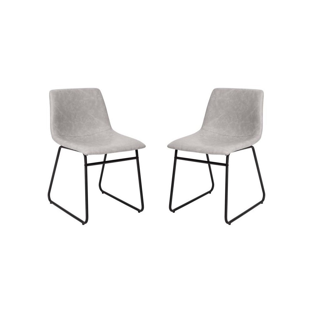 Flash Furniture Butler 2Pk 18" Lt Gray Dining Chair ET-ER18345-18-LG-BK-GG