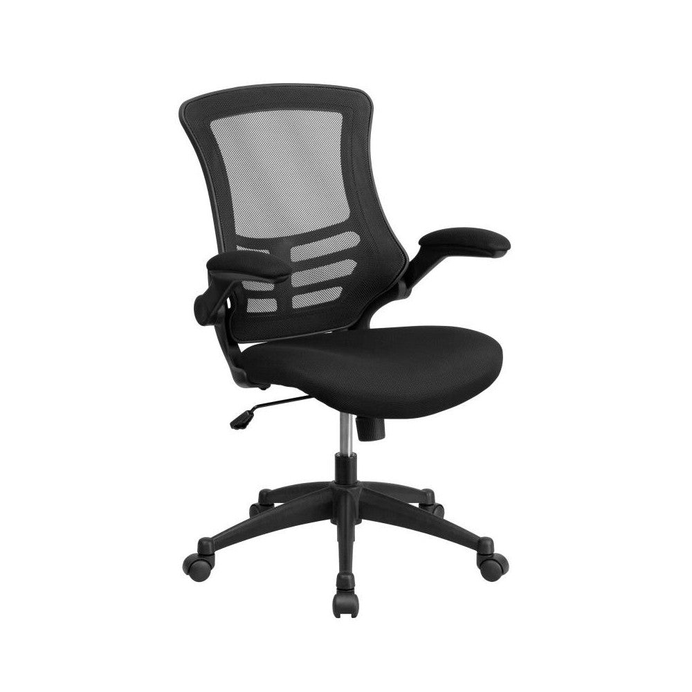 Flash Furniture Calder Black Desk, Chair, Cabinet Set BLN-CLIFCHPX5-BK-GG