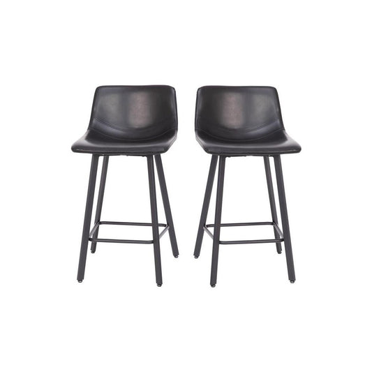 Flash Furniture Caleb 2PK 24" Black Leather Stools CH-212069-24-BK-GG