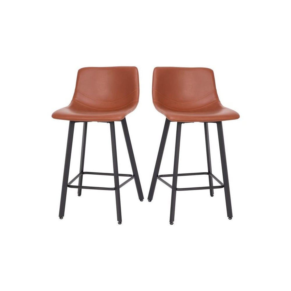 Flash Furniture Caleb 2PK 24" Cognac Leather Stools CH-212069-24-BR-GG