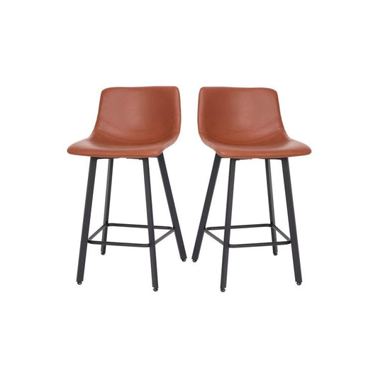 Flash Furniture Caleb 2PK 24" Cognac Leather Stools CH-212069-24-BR-GG