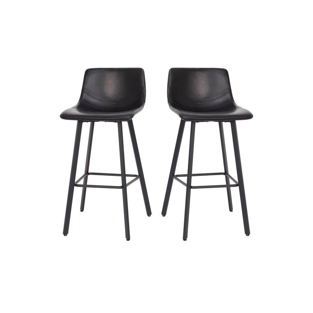 Flash Furniture Caleb 2PK 30" Black Leather Stools CH-212069-30-BK-GG