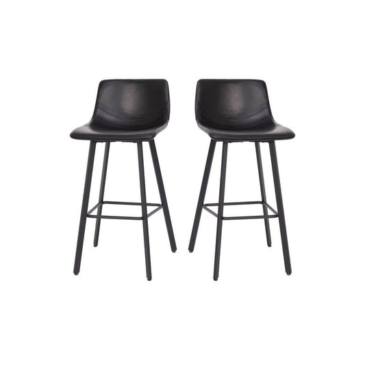 Flash Furniture Caleb 2PK 30" Black Leather Stools CH-212069-30-BK-GG