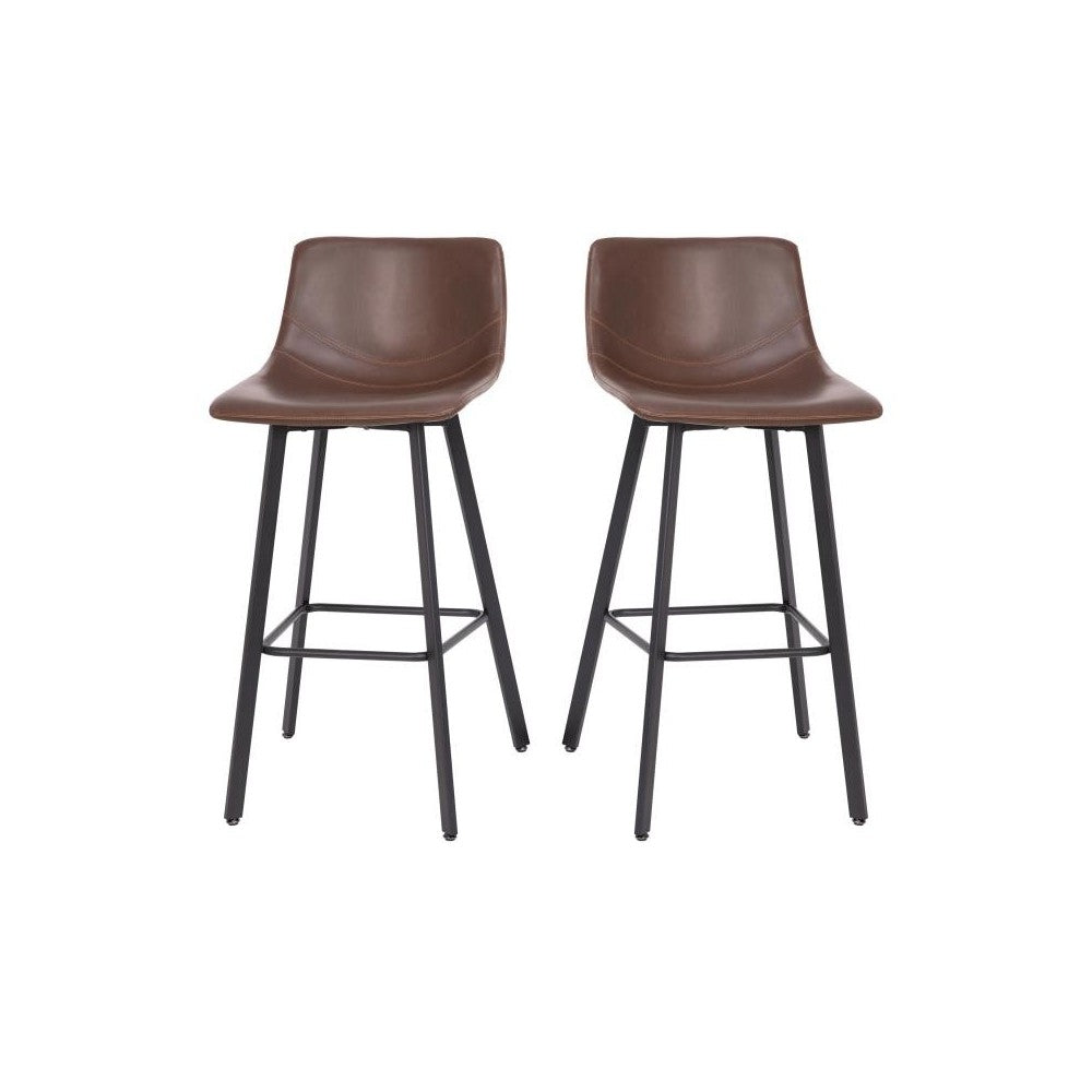 Flash Furniture Caleb 2PK 30" Brown Leather Stools CH-212069-30-DKBR-GG