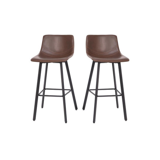 Flash Furniture Caleb 2PK 30" Brown Leather Stools CH-212069-30-DKBR-GG