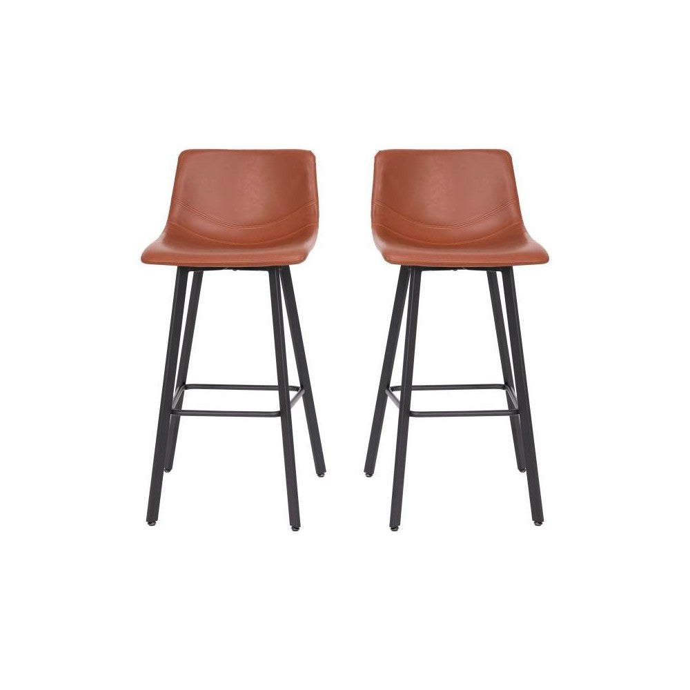 Flash Furniture Caleb 2PK 30" Cognac Leather Stools CH-212069-30-BR-GG