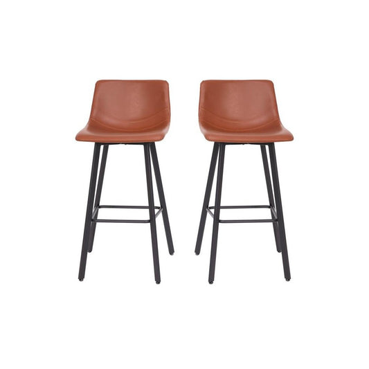 Flash Furniture Caleb 2PK 30" Cognac Leather Stools CH-212069-30-BR-GG